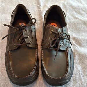 Skechers Black Boat Shoes with Moc-Toe Stitching